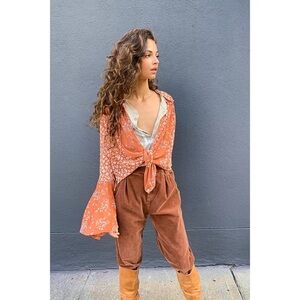 Free People Serena Printed Blouse S